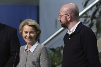 Sofia, Bulgaria - 3 March, 2020: EU Commission President Ursula von der Leyen and EU Council