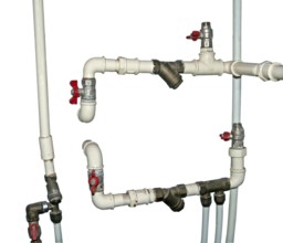 Water pipes and cranes with clipping path