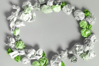 Paper Wraps Placed Around Important Information. Crumpled Memos With Data