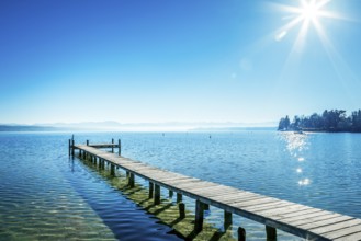 An old jetty at Starnberg Lake in Germany