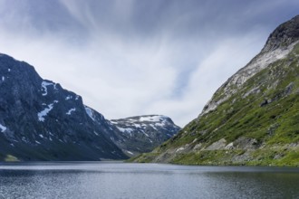 Beautiful mountain landscape in the Strynefjell in Norway in summertime. Beautiful mountain