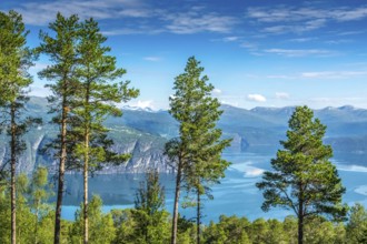 Beautiful landscape in Norway with Summer weather and sunshine. Beautiful landscape in Norway with
