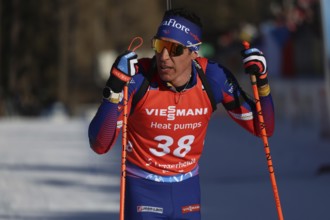 Quentin Fillon Maillet (France/France) during the sprint and finish at the IBU Biathlon World