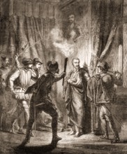 Gaspard II de Coligny, Comte de Coligny, impressing his murderers, The Massacre of St.