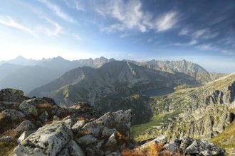 View of the Tatra Mountains during sunrise, August, Poland, Europe
