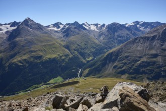 Ötztal mountains with Vent, vom Wildes Mannle, Vent, Ötztal Alps, Tyrol, Austria, Europe