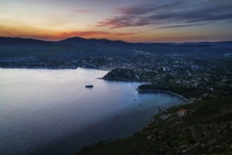 City Cassis MEDITERRANEAN SEA at night near Marseille