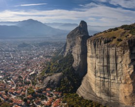 A view of Kalabaka village and landscape of Meteora