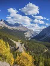 The picturesque canyon in sunny autumn day. Canadian Rockies, Banff National Park