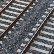 View of a pair of train rails