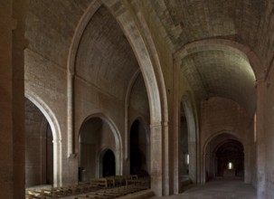 Cistercian monastery founded in 1144, church built 1175-1220, view from the south aisle to the