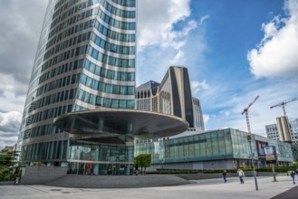 PARIS, FRANCE, MAY 29, 2022, Scenic skyscrapers with glass facades at La Defense district in Paris,