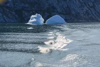 Greenland Ilulissat glaciers at fjord Disco Bay West Greenland