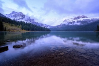 Beautiful autumn landscape scene in mountain in background in west Canada