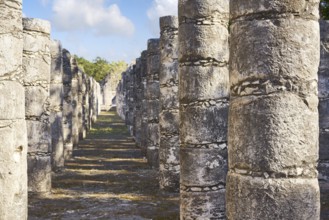 Chichen Itza one thousand columns temple at Yucatan Mexico