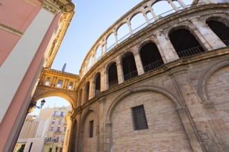 Valencia corridor arch between Cathedral and Basilica Desamparados in Spain