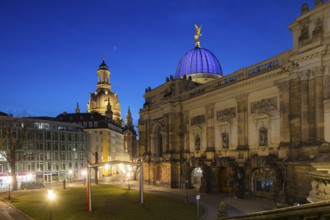 Georg Treu Platz, Coselpalais, Church of Our Lady, Famakuppel, Kunsthalle im Lipsius-Bau, Dresden,