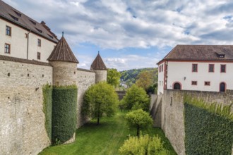 Fortress Marienberg is a symbol of Wurzburg, Germany. Wall and garden