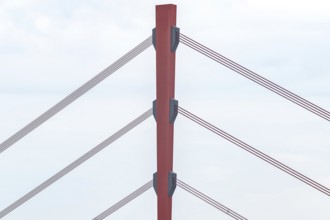 Partial view of a modern highway bridge