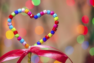 Multicolor heart shape and ribon