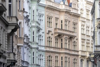 Old town centre of Prague in the Czech Republic with historic buildings