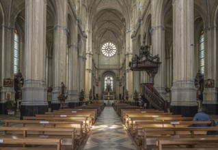 Brussels City Center, Brussels Capital Region, Belgium, 06 20 2020 Interior of the Saint Catherine
