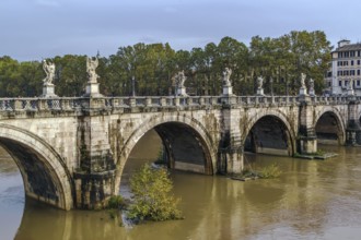 Ponte Sant'Angelo, once the Aelian Bridge, meaning the Bridge of Hadrian, is a Roman bridge in