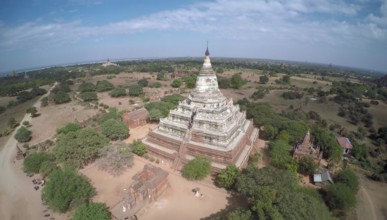 Aerial view on Shwesandaw Pagoda (Paya) in Bagan, Myanmar (Burma)