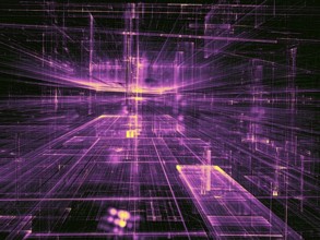 Modern technology background with light effects - abstract computer-generated image. Fractal