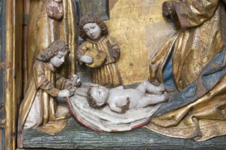 Schlutup clan altar from St Katharinen, around 1500, Adoration with angels, St., Sankt, Saint