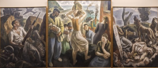 Aurelio Arteta, triptych of war. the front, the exodus, the rear, around 1937-1938, oil on canvas,