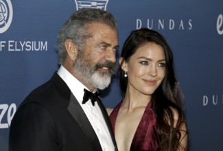 Mel Gibson and Rosalind Ross at the Art Of Elysium's 12th Annual Heaven Celebration held at the