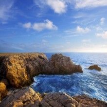 Menorca Punta Nati sunset in Ciutadella Balearic Islands at Mediterranean sea