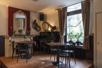 Mheer, Limburg, The Netherlands, 04 05 2022, Interior of the cafe Quanten, a local village pub,