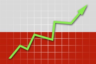 The Polish flag and arrow graph going up