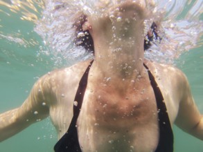 Woman under water