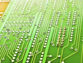 Green circuit board background without components