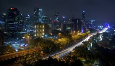 Brisbane skyline in Australia at night