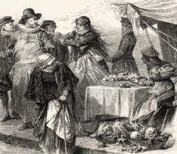 ACT V., SCENE I., Clara, Brackenburg, Burghers, scene from EGMONT by Johann Wolfgang von Goethe