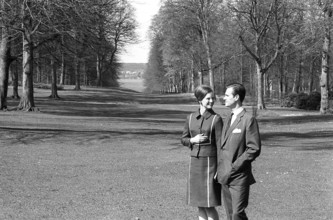 Margrethe II of Denmark. Pictured with Henri de Laborde de Monpezat at Fredensborg palace in