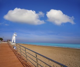 Playa de la Mata beach in Torrevieja of Alicante in Spain at Costa Blanca