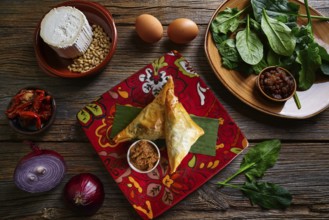 Spinach and cheese Briouat Moroccan recipe filo pastries parcels