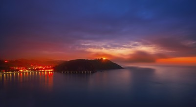 Ribadesella sunset in Asturias of Spain
