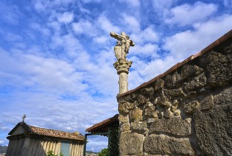 Horreo in Combarro Galician village of Pontevedra Galicia Spain