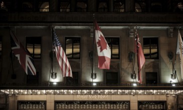The famed Fairmont Royal York luxury hotel in Toronto, Ontario, Canada, North America