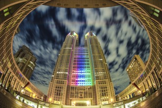 Tokyo Metropolitan Government (Olympic and Paralympic color light up). Shooting Location: Tokyo