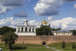 View of the Kremlin of Novgorod the Great from Volkhov River, Russia, Europe