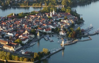 Aerial photograph, Lindau Island, Lake Constance, Bavaria