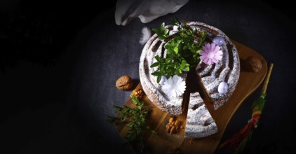 Polish Easter cake with nuts and chocolate