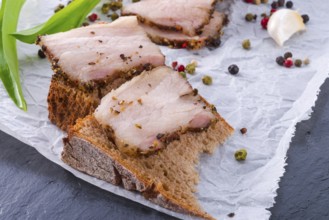 Bacon with pepper honey crust
